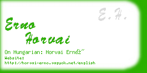 erno horvai business card